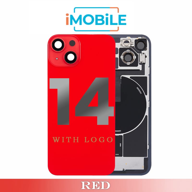 iPhone 14 Compatible Back Cover Glass with Wireless NFC Charging [Red]