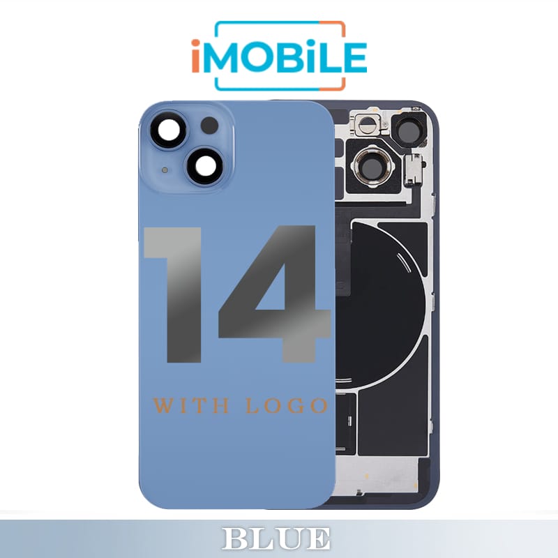 iPhone 14 Compatible Back Cover Glass with Wireless NFC Charging [Blue]