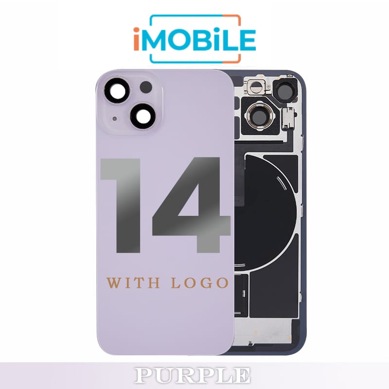 iPhone 14 Compatible Back Cover Glass with Wireless NFC Charging [Purple]