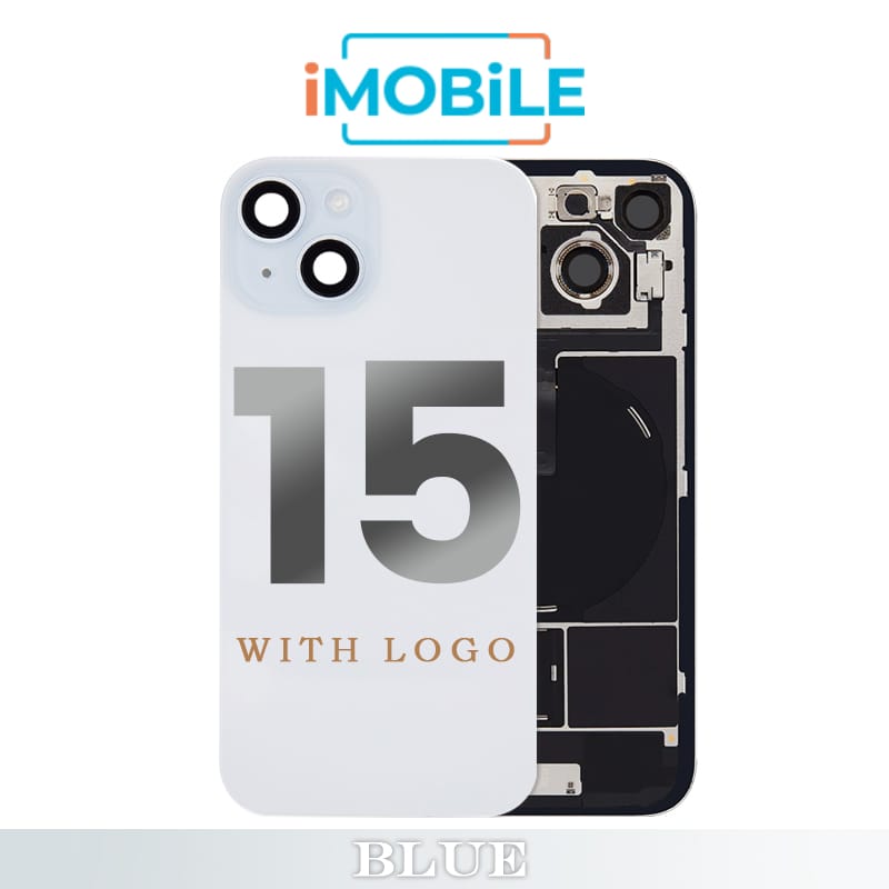 iPhone 15 Compatible Back Cover Glass with Wireless NFC Charging [Blue]