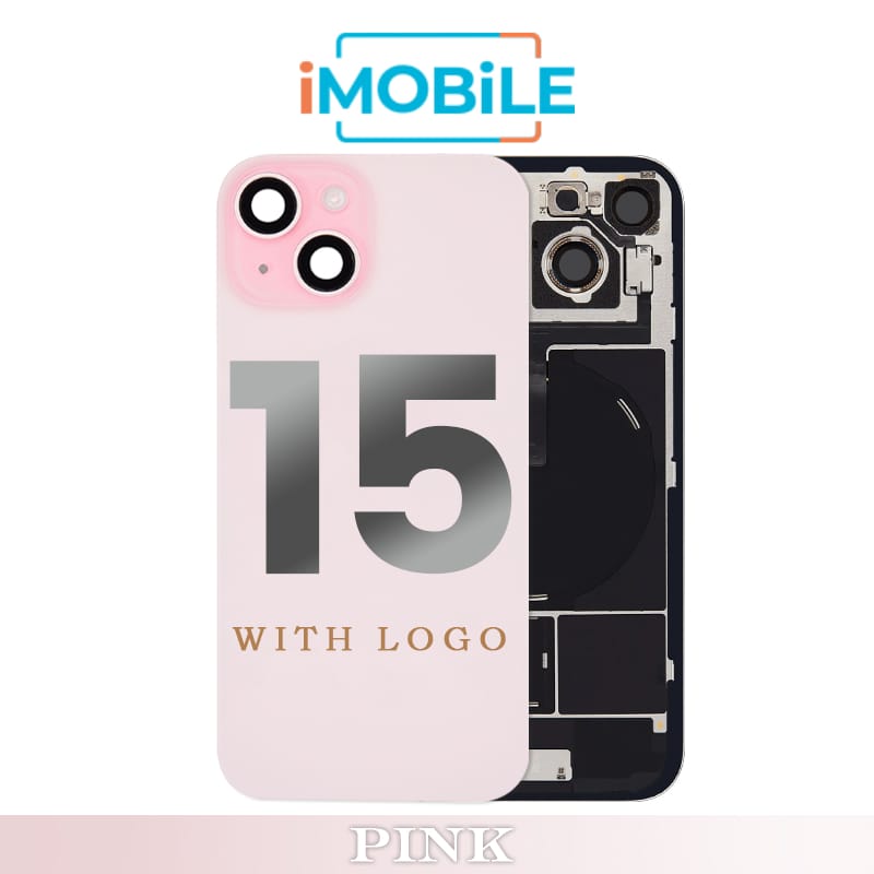 iPhone 15 Compatible Back Cover Glass with Wireless NFC Charging [Pink]