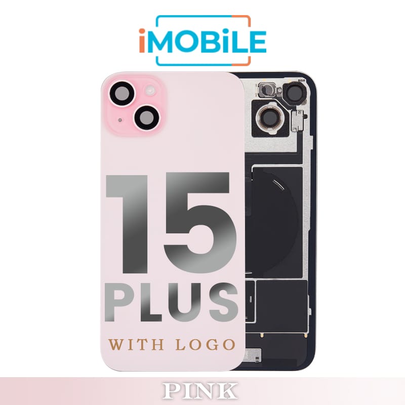 iPhone 15 Plus Compatible Back Cover Glass with Wireless NFC Charging [Pink]