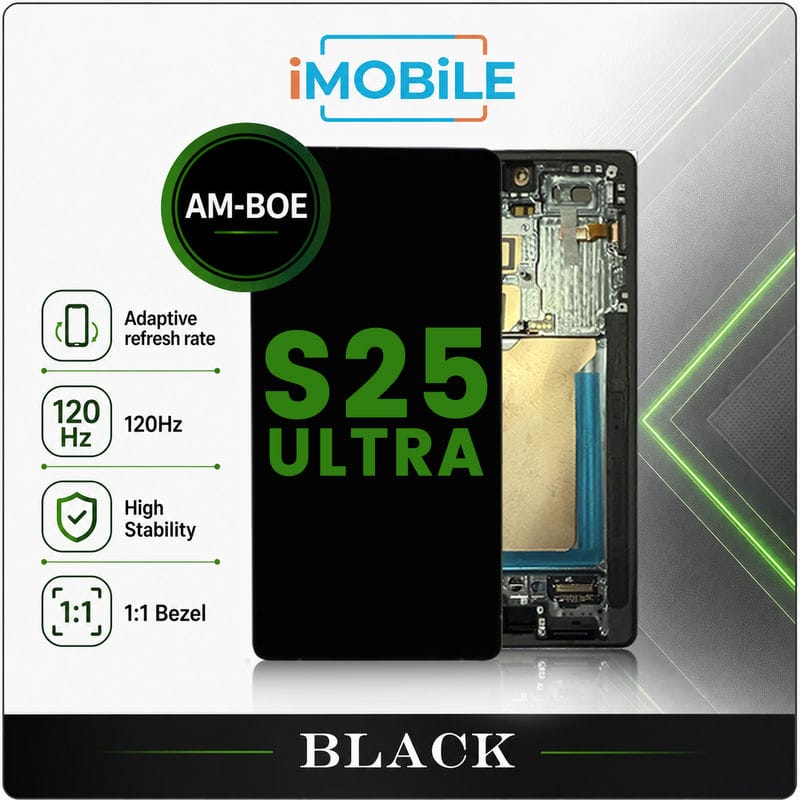 Samsung Galaxy S25 Ultra (S938) LCD Touch Digitizer Screen [Aftermarket-BOE] [Black Frame] for [Titanium JetBlack]