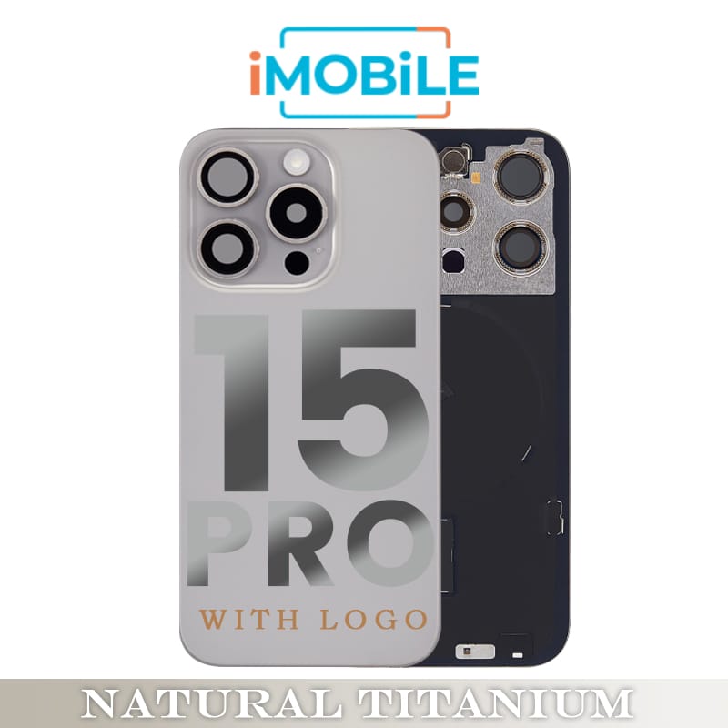iPhone 15 Pro Compatible Back Cover Glass with Wireless NFC Charging [Natural Titanium]