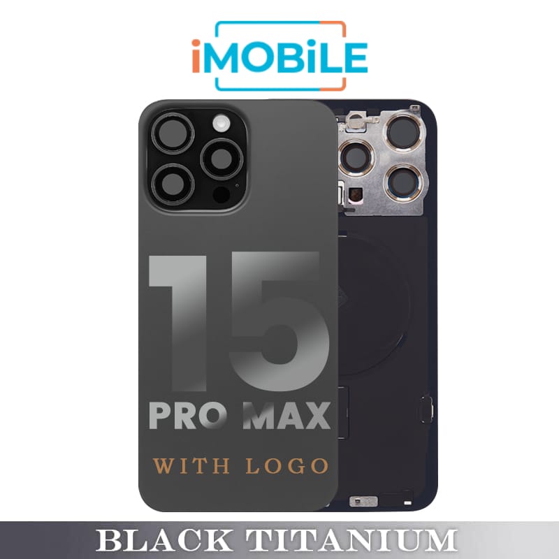 iPhone 15 Pro Max Compatible Back Cover Glass with Wireless NFC Charging [Black Titanium]
