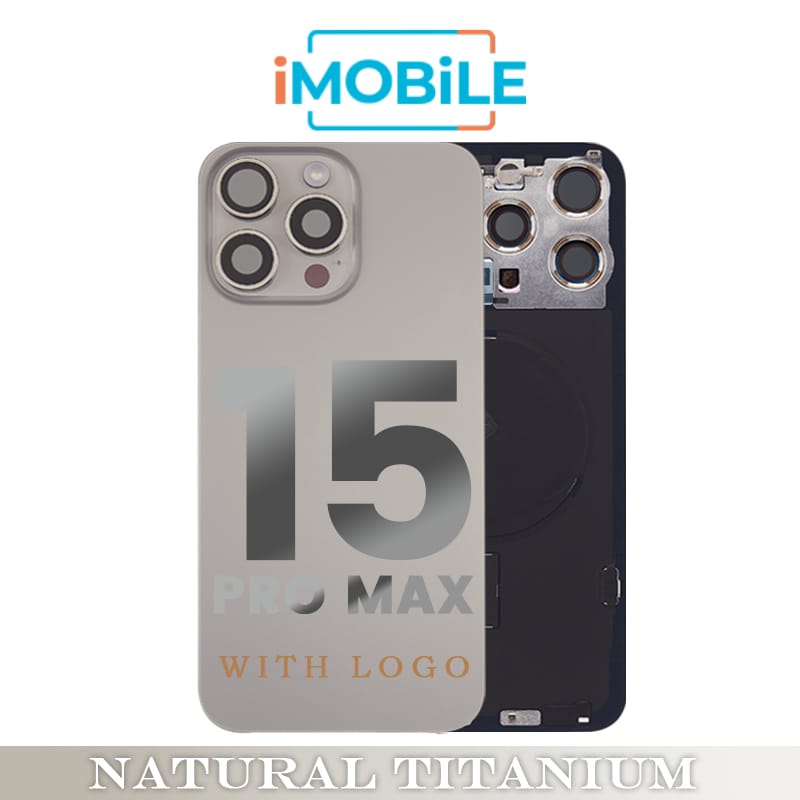 iPhone 15 Pro Max Compatible Back Cover Glass with Wireless NFC Charging [Natural Titanium]