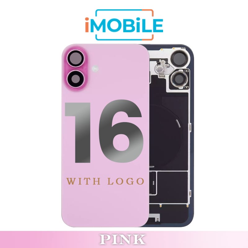 iPhone 16 Compatible Back Cover Glass with Wireless NFC Charging [Pink]