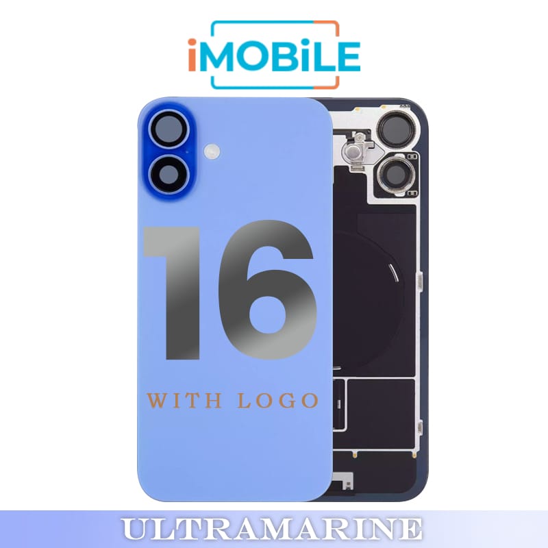 iPhone 16 Compatible Back Cover Glass with Wireless NFC Charging [Ultramarine]