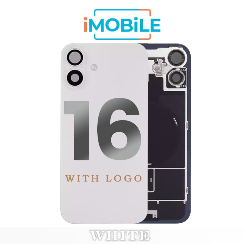 iPhone 16 Compatible Back Cover Glass with Wireless NFC Charging [White]