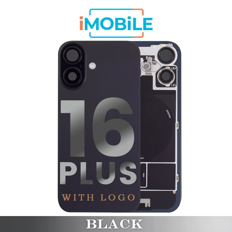 iPhone 16 Plus Compatible Back Cover Glass with Wireless NFC Charging [Black]