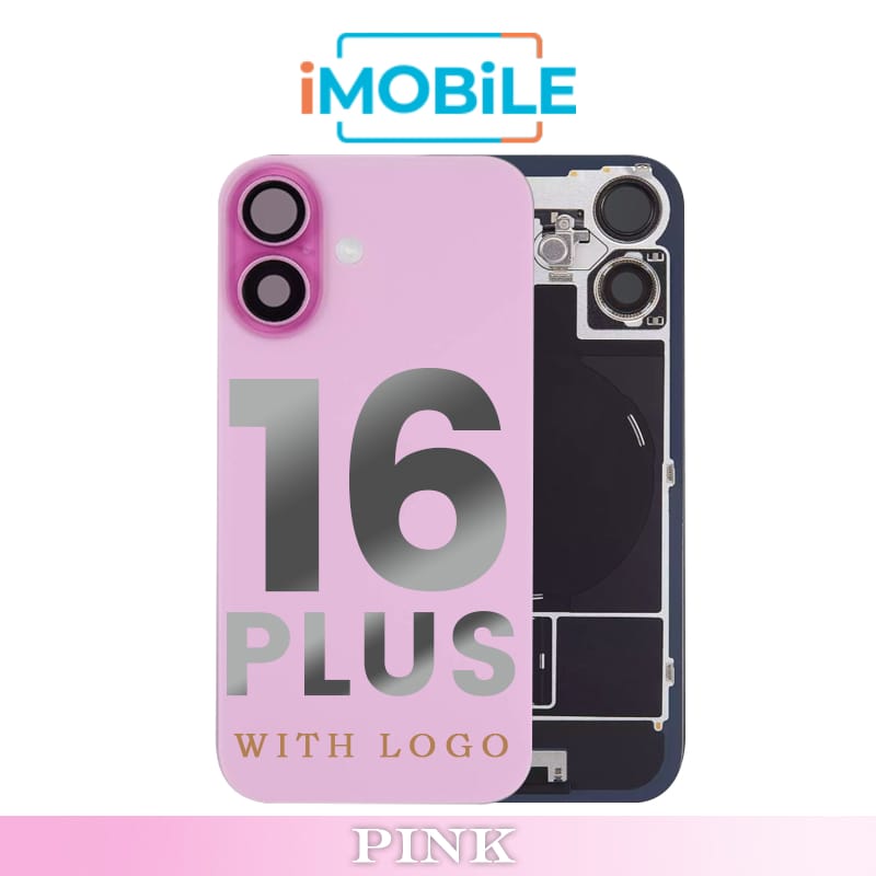 iPhone 16 Plus Compatible Back Cover Glass with Wireless NFC Charging [Pink]