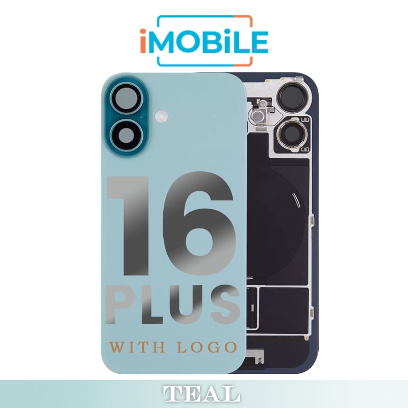 iPhone 16 Plus Compatible Back Cover Glass with Wireless NFC Charging [Teal]