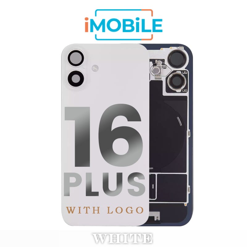 iPhone 16 Plus Compatible Back Cover Glass with Wireless NFC Charging [White]