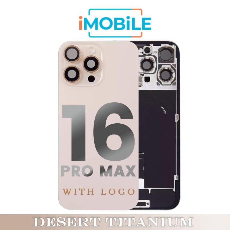 iPhone 16 Pro Max Compatible Back Cover Glass with Wireless NFC Charging [Desert Titanium]
