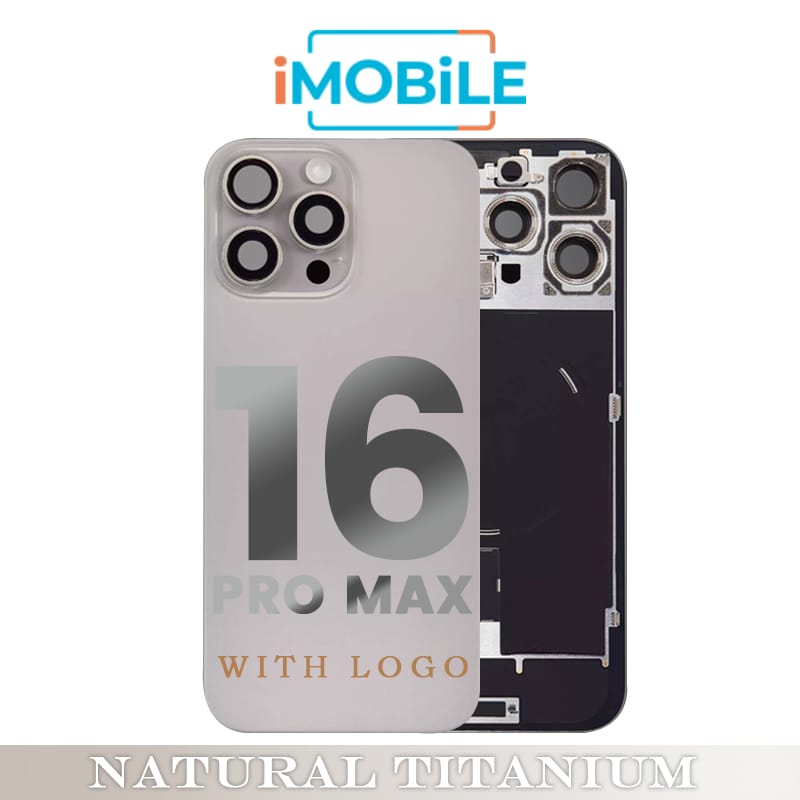 iPhone 16 Pro Max Compatible Back Cover Glass with Wireless NFC Charging [Natural Titanium]