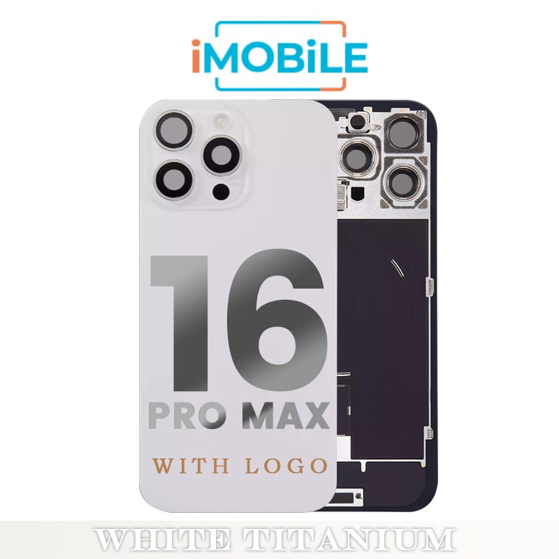 iPhone 16 Pro Max Compatible Back Cover Glass with Wireless NFC Charging [White Titanium]