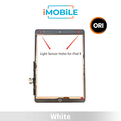 iPad 9 (2021) (10.2 Inch) Compatible Touch Digitizer Screen [AAA With Light Sensor Holes] [White]