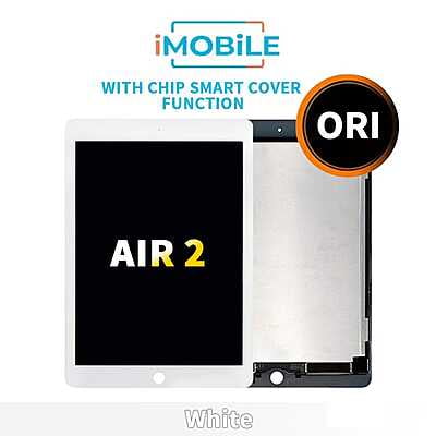 iPad Air 2 (9.7 Inch) Compatible LCD Touch Digitizer Screen White [with Chip Smart Cover Function] Original FOG