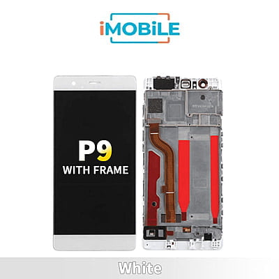 Huawei P9 Compatible LCD Touch Digitizer Screen with frame [White]