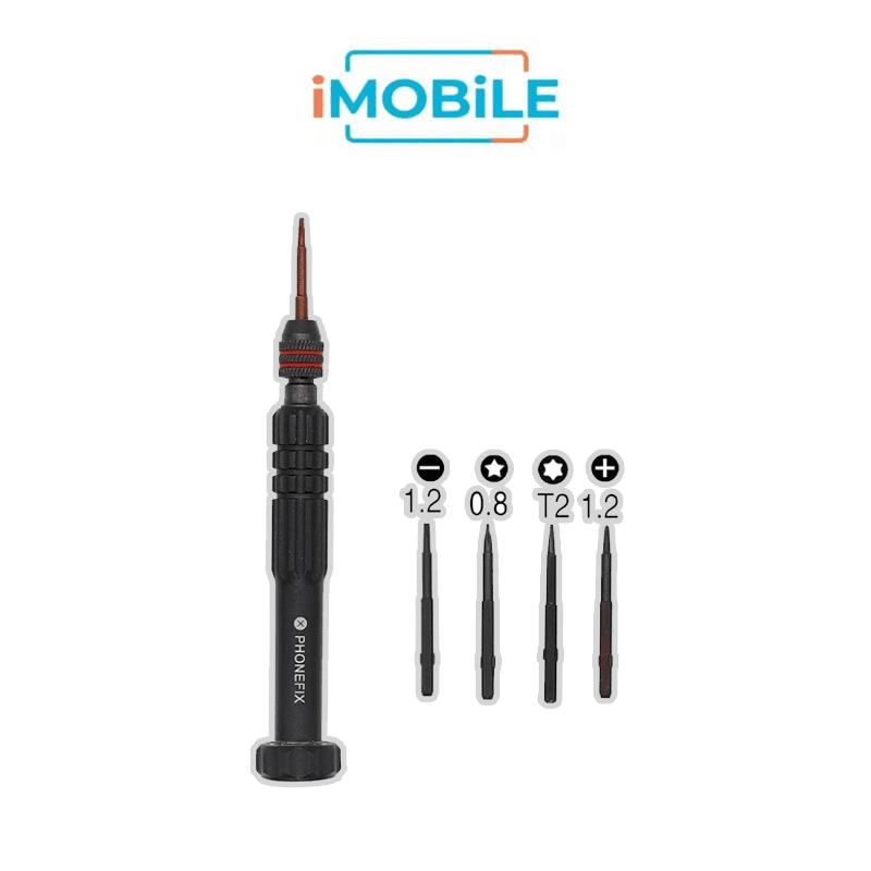 Standard Phone Repair Screwdriver [Multi-head] [Pentalobe 0.8 / 1.2 / Phillips 1.3 / Flat-head 2.0 / T5]