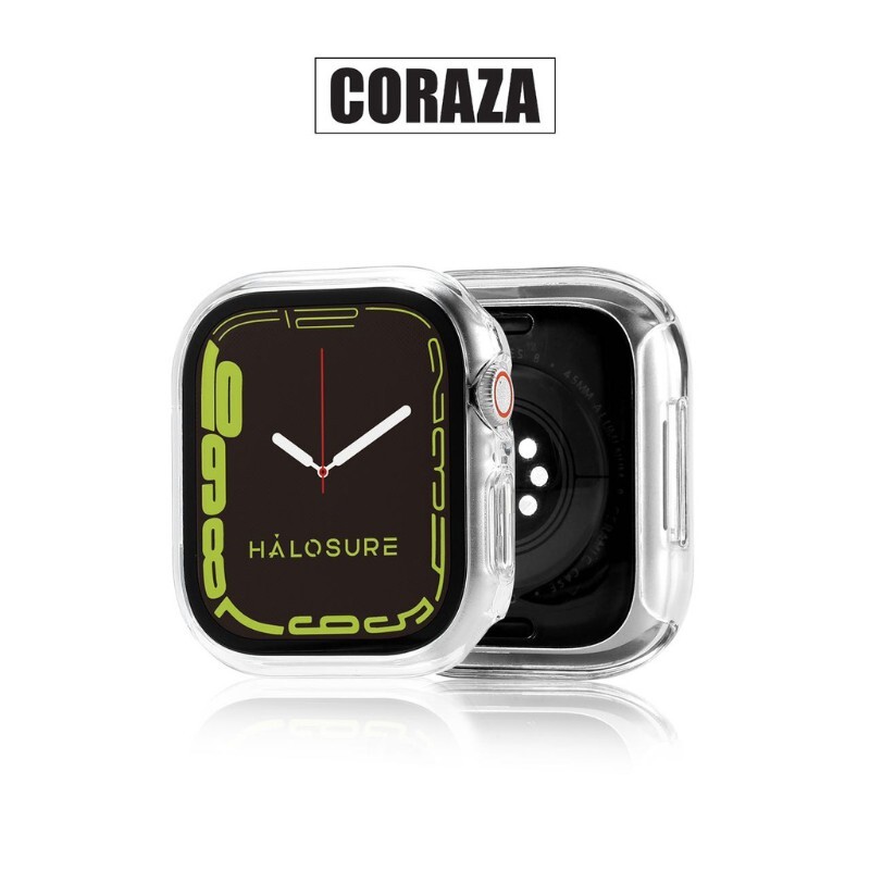 Halosure Coraza Clear Transparent Protective Case for Apple Watch, s7 / s8 / s9 Series, 45 mm Halosure Coraza Clear Transparent Protective Case for Apple Watch, s7 / s8 / s9 Series, 45 mm