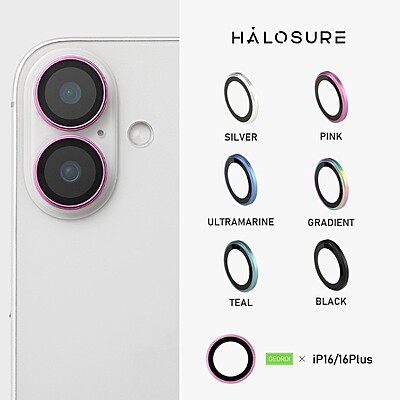 Halosure Geordi Rear Camera Lens Armour Protector (Anti-Reflection), iPhone 16 / 16 Plus