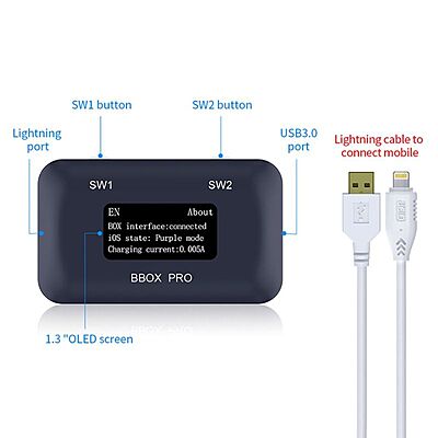 JCID BBOX Pro DFU Box WindowDCsD Cable IOs A7-A11 One KevPurple Mode IPhone IPad ModifyNAND Syscfg Data Read Write JCID BBOX Pro DFU Box WindowDCsD Cable IOs A7-A11 One KevPurple Mode IPhone IPad ModifyNAND Syscfg Data Read Write
