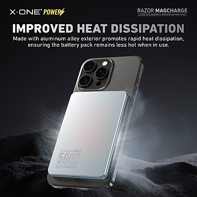 X.One Razor MagSafe Magnetic Wireless Charging Power Bank [5000 mAh] [1 Ports + Wireless MagSafe]
