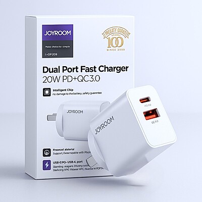JoyRoom JR-TCF05 USB-C PD + USB-A Wall Charger [Certified]