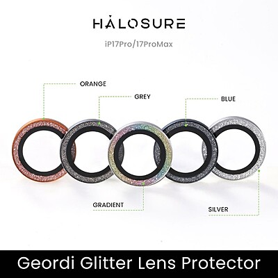 Halosure Geordi Rear Camera Lens [Glitter] Armour Protector (Anti-Reflect), iPh 17 Pro / 17 Pro Max