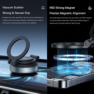 TOTU [CH-14] MagFree Series Multi-Angle Folding MagSafe Suction Cup Phone Mount