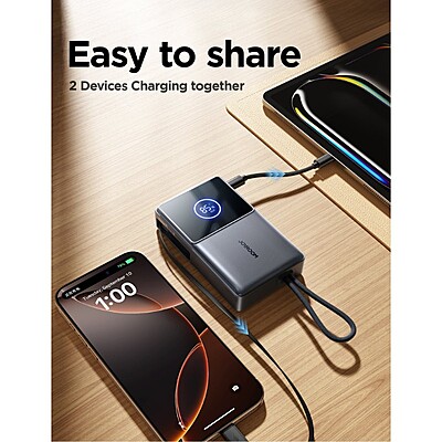 JoyRoom JR-PR1 22.5 with Built-in Retractable Cable Power Bank [1 Port + USB-C Cable]