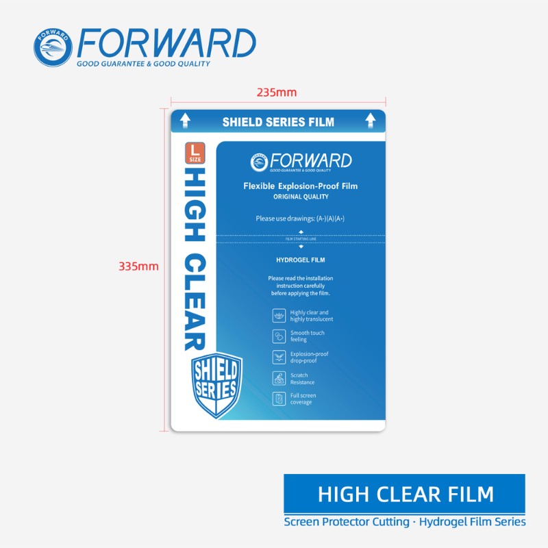 FORWARD [Explosion-Proof] 16"  Tablet High Clear Hydrogel Film for FORWARD Cutting Machine [5pc]