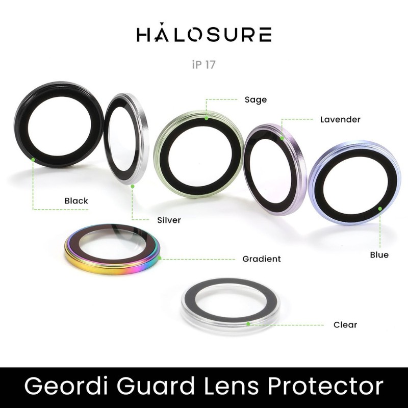 Halosure Geordi Rear Camera Lens Armour Protector (Anti-Reflection), iPhone 17