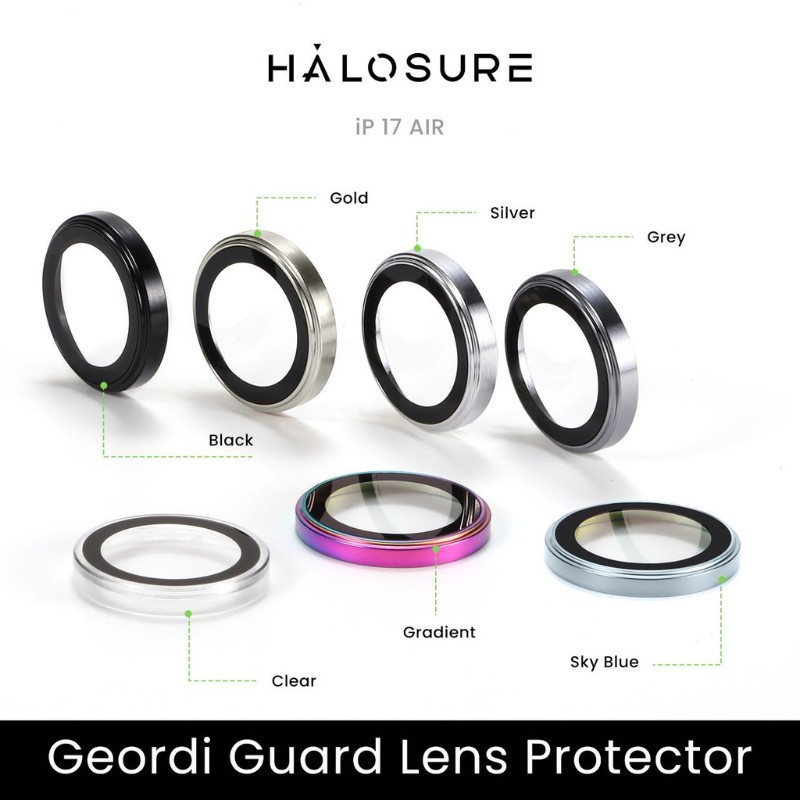 Halosure Geordi Rear Camera Lens Armour Protector (Anti-Reflection), iPhone 17 Air