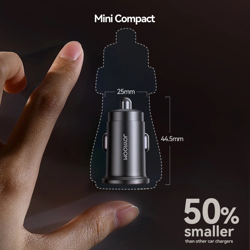 JoyRoom JR-CCN16 Mini 15W QC + PD Car Charger [USB-A + USB-C]