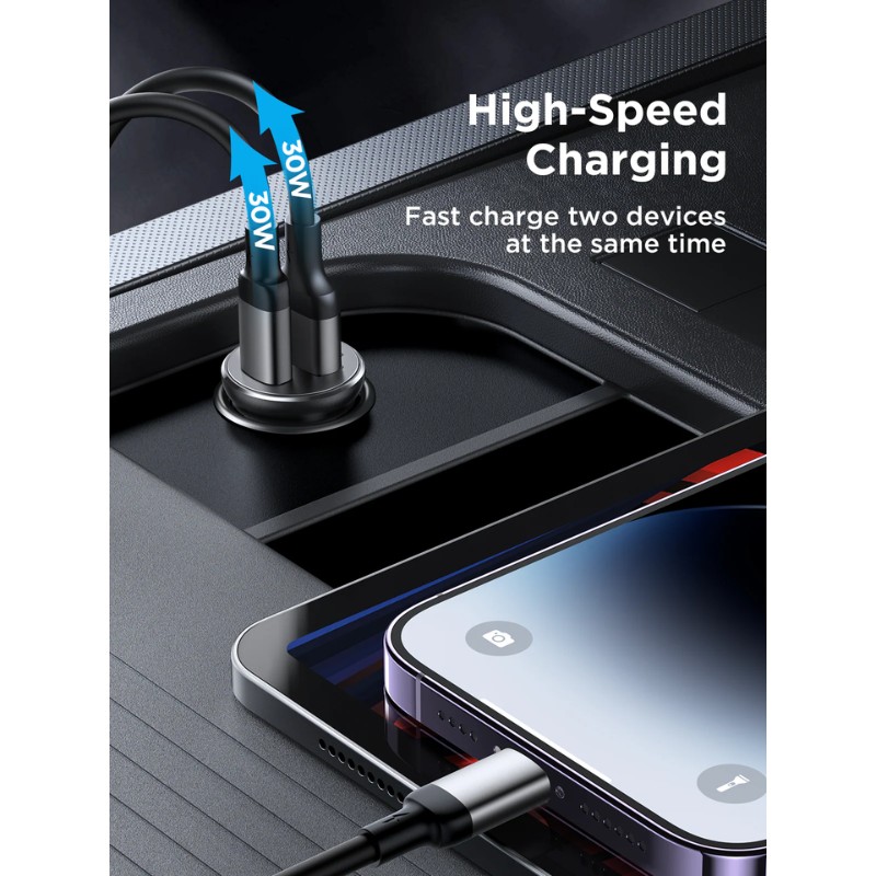 JoyRoom JR-CCN06 30W QC + PD Car Charger [2 USB-C]