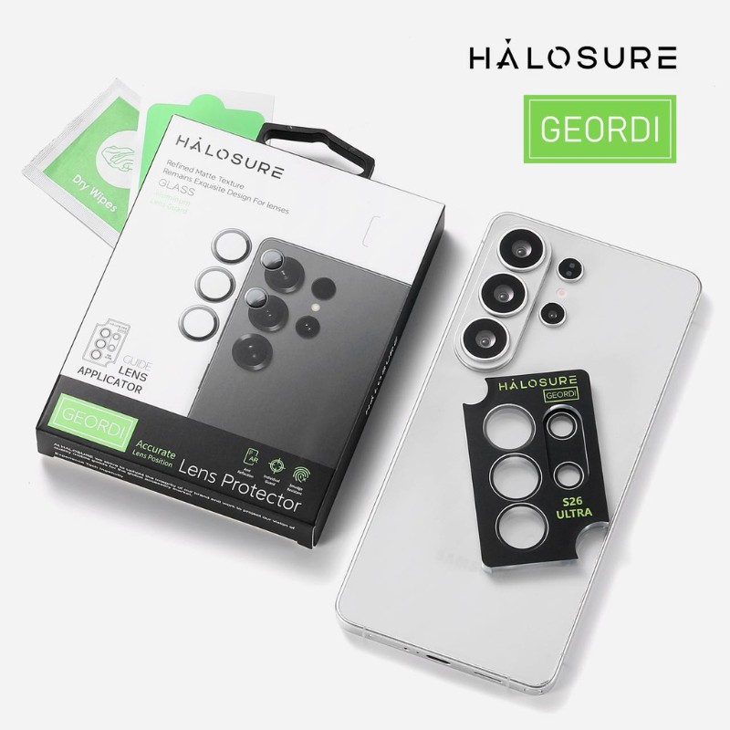 Halosure Geordi Rear Camera Lens Armour Protector (Anti-Reflection), Samsung s26 Ultra