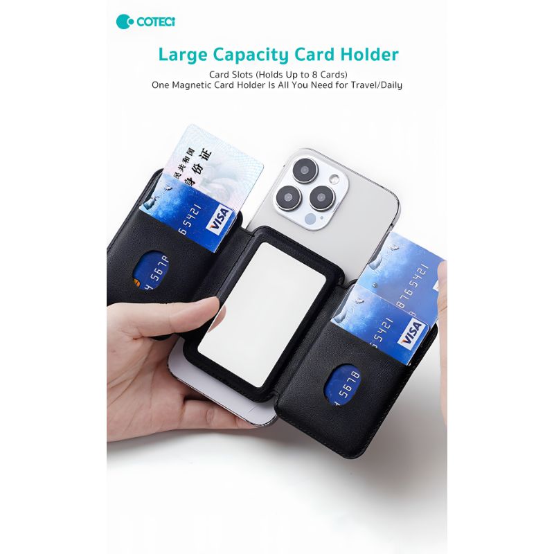 COTECi TR-061 Tri-Fold MagSafe Card Pocket & Phone Holder with Mirror COTECi TR-061 Tri-Fold MagSafe Card Pocket & Phone Holder with Mirror