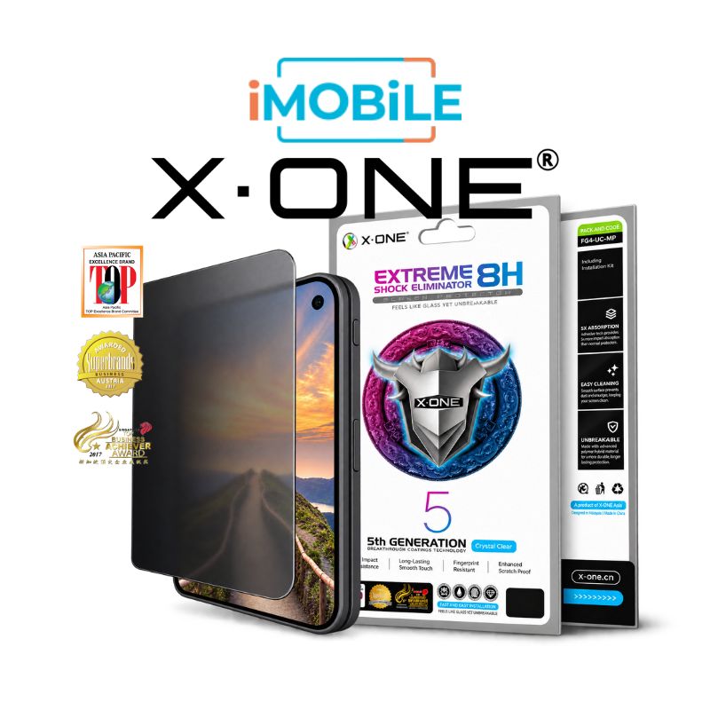 X.One [360 Privacy] Hybrid Polymer Borderless Impact Screen Protector, iPhone Duo [Matte Privacy]