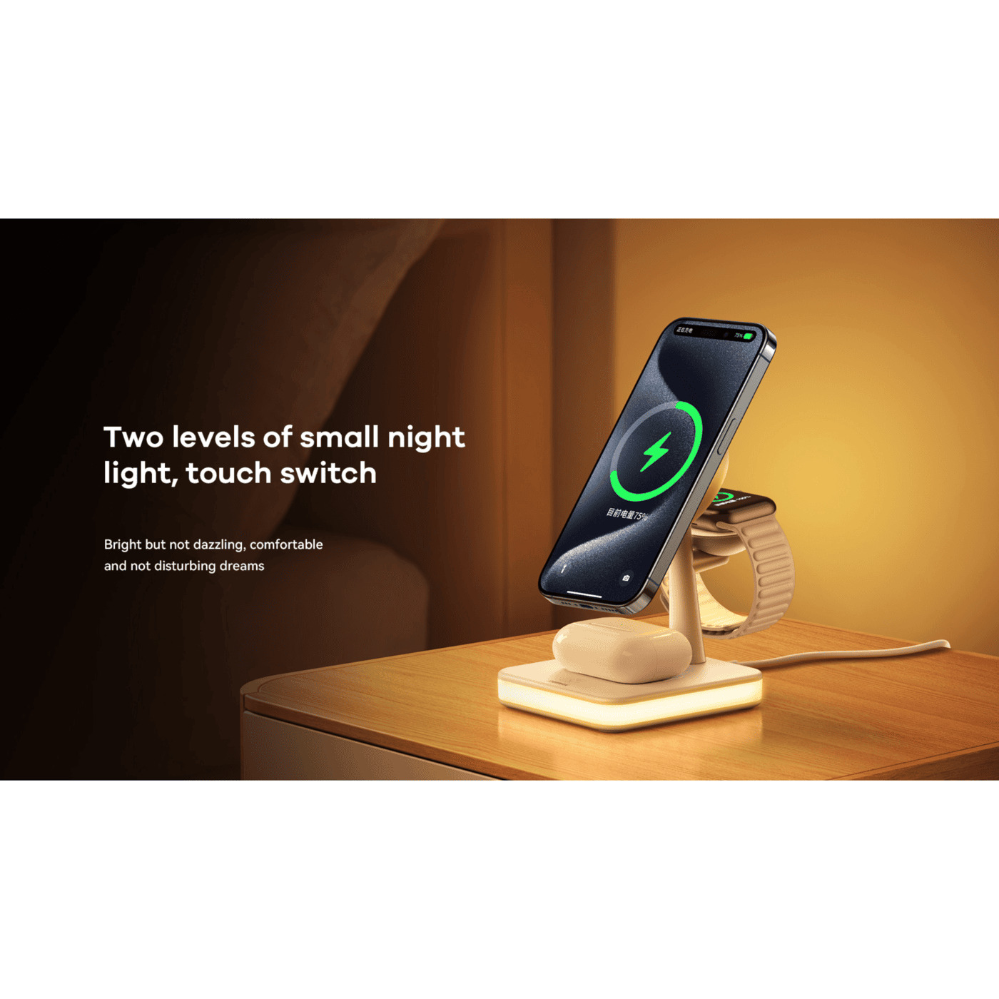 Remax [RP-W96] 3-in-1 Portable Wireless Charging Station with