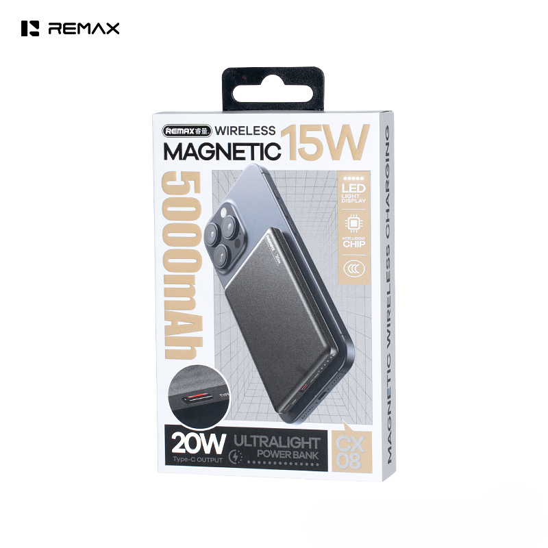 Remax CX08 20W MagSafe Power Bank [5000 mAh] [1 Port + Wireless MagSafe]