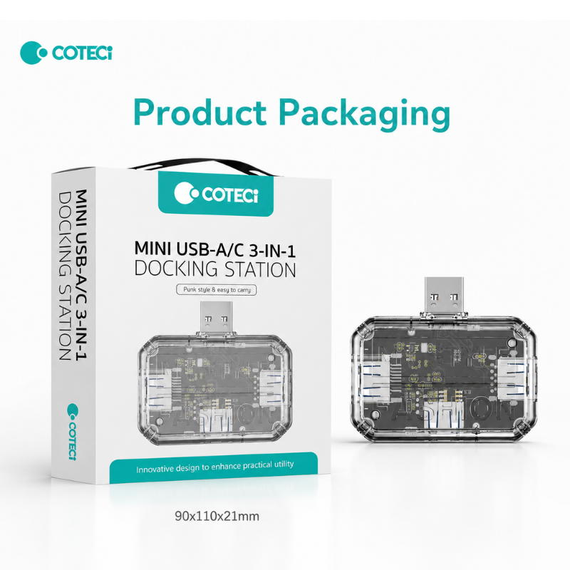 COTECi 16028 Mini USB-A Three-in-One USB HUB COTECi 16028 Mini USB-A Three-in-One USB HUB