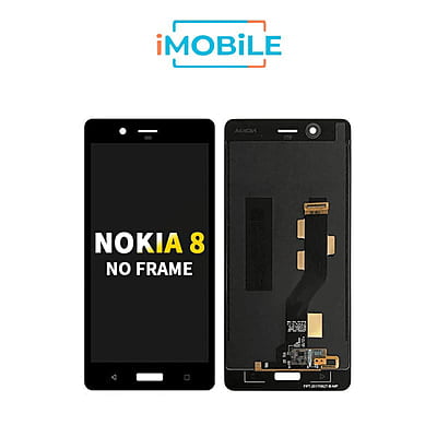 Nokia 8 Compatible LCD Touch Digitizer Screen Black No Frame