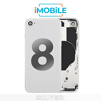 iPhone 8 Compatible Back Housing [No Small Parts] [Silver]