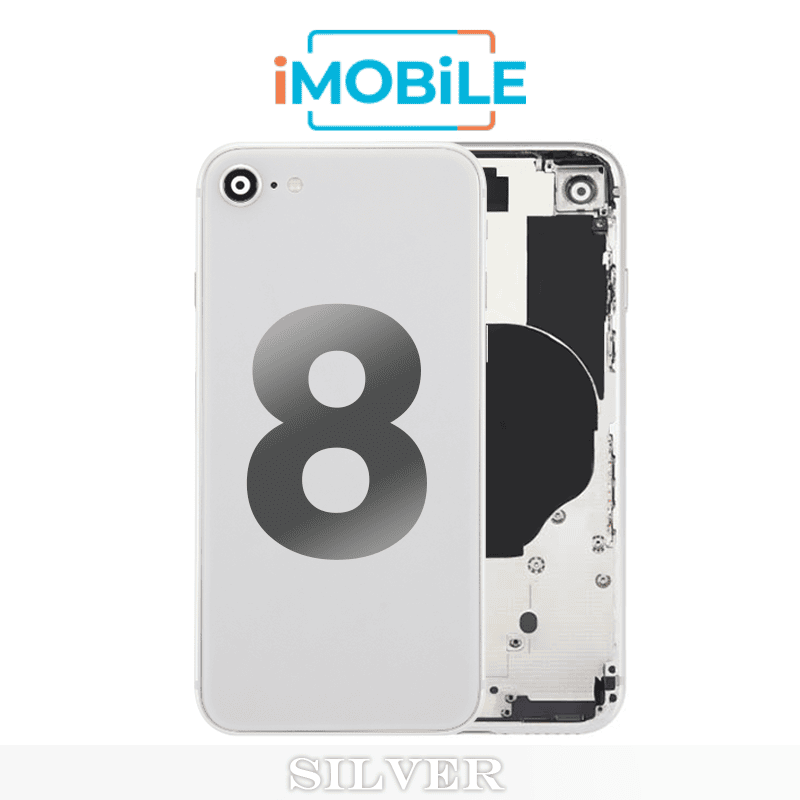 iPhone 8 Compatible Back Housing [No Small Parts] [Silver]