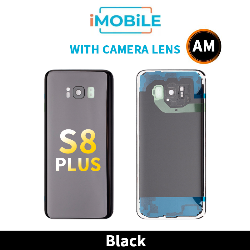 Samsung Galaxy S8 Plus Back Cover Aftermarket with Camera Lens [Black]
