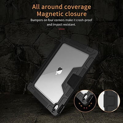 Armor Clear Flip Case with Pencil Holder, iPad Pro 12.9" 3th - 6th Gen, Air 6 (2024) Armor Clear Flip Case with Pencil Holder, iPad Pro 12.9" 3th - 6th Gen, Air 6 (2024)