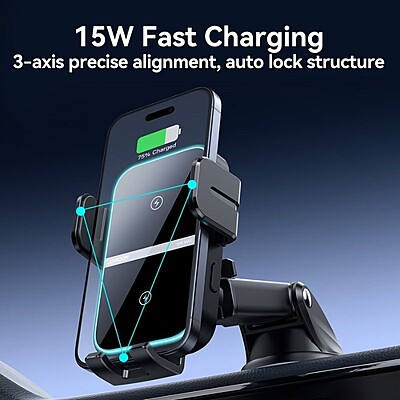 JoyRoom JR-ZS246S 15W Wireless Charge Car Mount Phone Holder (Windshield / Dashboard)