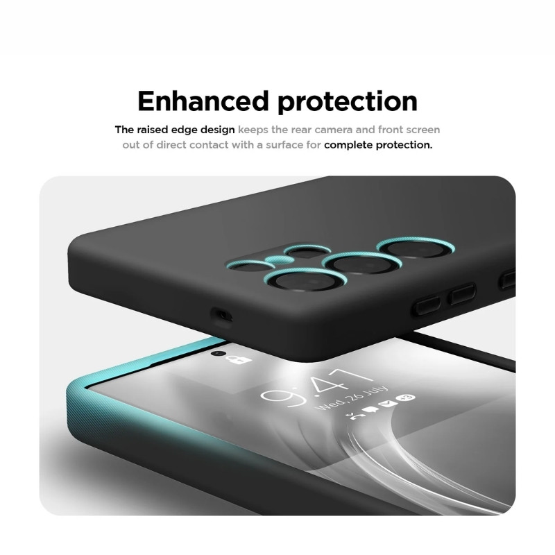 iShield [MagSafe] Liquid Silicon Snap Case, Samsung s25 Ultra [Black]